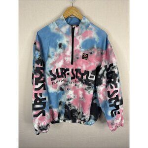 Surf Style Tie Dye Quarter Zip Pullover Jacket Men L Interplanetary Body Gear